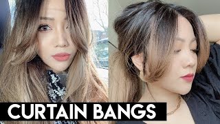 HOW TO STYLE CURTAIN BANGS  SIMPLE STYLING METHOD [upl. by Ahsirat]