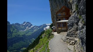 visiting Restaurant Aescher Wildkirchli on Ebenalp Switzerland [upl. by Taddeo]