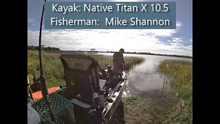 Easy up wheels on Native Titan X 105 fishing kayak at a primitive landing North Carolina ICW [upl. by Kerwinn]