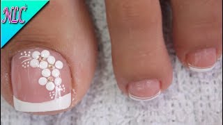 DISEÑO DE UÑAS PARA BODA PRINCIPIANTES Y SENCILLA  FLOWERS NAIL ART  NLC [upl. by Nahgeam]