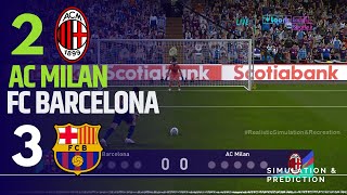 Penalties ⚽ AC Milan 23 FC Barcelona Amistoso 2024  Simulación de videojuego [upl. by Ewold12]