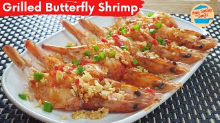 Grilled Butterfly Shrimps with Crispy Garlic Recipe [upl. by Ramedlab292]