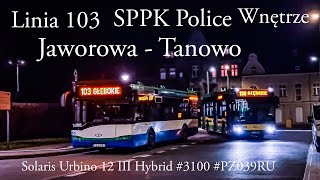 WNĘTRZE Linia 103 Szczecin Jaworowa  Tanowo Solaris Urbino 12 III Hybrid 3100 PZ039RU [upl. by Aubry]