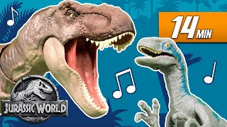 Jurassic Worlds Monstrous Musical Dinosaur Compilation  Mattel Action [upl. by Bill]