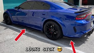 COOLEST Side Skirts and Rear Skirts Install for your Dodge Charger Widebody [upl. by Latif402]