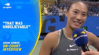 Zheng Qinwen OnCourt Interview  2024 US Open Round 4 [upl. by Oicangi]