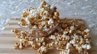 طريقة عمل فشار بالكراميل أو بوب كورن بالكراميل أحسن وألذ من الجاهز بطريقة سهلة وسريعة pop corn [upl. by Suki]