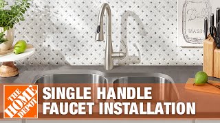 How to Replace a Kitchen Faucet With a Single Handle  The Home Depot [upl. by Anastasius947]