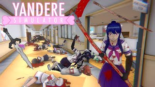 Killing Everyone with SHARP Weapons Only  Yandere Simulator Demo [upl. by Acinimod]