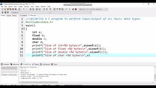 Write a C program to perform inputoutput of all basic data types [upl. by Krause]