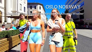 OSLO NORWAY Summer Vibe In The BIG CITY OSLO🇳🇴 Virtual Walking Tour 4K60ftp [upl. by Ardnuasal]