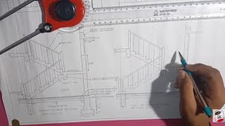 Plan and section dog legged stair amp open well stair  okengineeringacademy [upl. by Ahsaela]