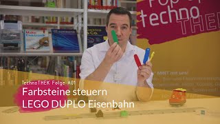 Farbsteine steuern LEGO DUPLO Eisenbahn  TechnoTHEK Folge A01 [upl. by Viking]