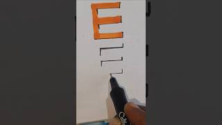 3D shadow letter quot E quot writing tutorial 3dart 3dalphabet shortsvideo [upl. by Ydnys685]