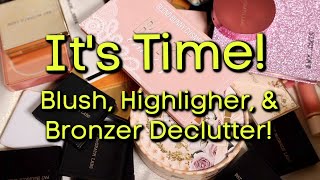 Declutter Blush Highlighter amp Bronzers declutter declutteringmakeup [upl. by Healion]