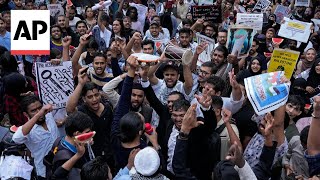 Protesters gather in Indias Bengaluru in support of Palestinians [upl. by Boor885]