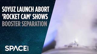 Soyuz Launch Abort Rocket Cam Shows Booster Separation [upl. by Bryan63]