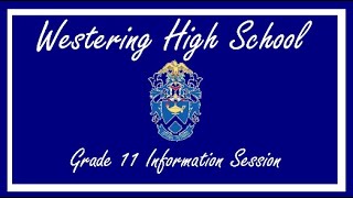 Westering High Grade 11 Information Session [upl. by Attelahs]