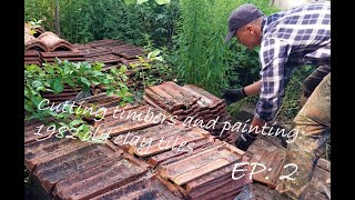 Homestead Life  Firewood Shed Bought 1982 old Clay Tiles [upl. by Giffer]