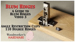 Blum Hinges Series  Angle Restriction Clips Take Your Cabinet from Opening 110 Degrees to 86 [upl. by Nahgeem]