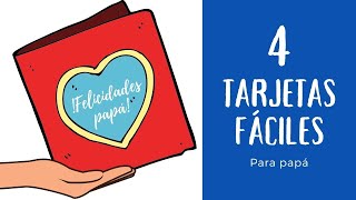 4 Tarjetas para el día del padre fáciles hechas a mano [upl. by Elena]