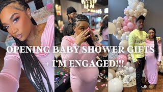 Opening Baby Shower Gifts  IM ENGAGED 💍 [upl. by Ybocaj]