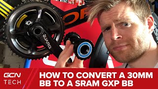 How To Convert A BB386 EVO 30mm Bottom Bracket To GXP On A Road Bike [upl. by Lorry]