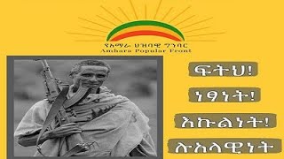 አማራ ህዝባዊ ግንባር APF መግለጫ AMHARA POPULAR FRONT APF  Ethiopia Fano [upl. by Ettezoj]