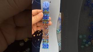 Loomed Beaded Bracelet with Button Closure Tutorial beadloom beadedbracelet diyjewelry [upl. by Lilhak]