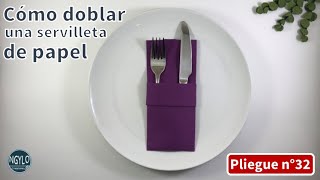 Cómo doblar una servilleta de papel con bolsillo central para cubiertos  Decorar la mesa [upl. by Tawsha]