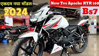 All New 2024 TSV Apache RTR 160  Dual Disc With Single Channel ABS Detailed Features  CAARNAV TECH [upl. by Nahtanaj757]