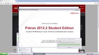 MSC Nastran Patran Tutorial  Installation of the Student Edition [upl. by Yc181]