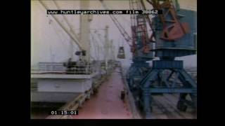 Unloading ilmenite at Immingham Docks Archive film 38862 [upl. by Toma]