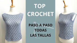 Cómo tejer Top a crochet o ganchillo fácil en tu propia talla [upl. by Storz]