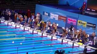 4x100 Freestyle relay men Final Swimming World Championships BCN 2013 France Gold Medal [upl. by Limemann639]