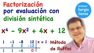 Factorización por Evaluación con División Sintética Método de Ruffini [upl. by Ellenehc]