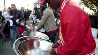 Steel Drum Street Band  GuyaneseCaribbeanWest Indies  Music  2011 NYC Marathon [upl. by Llednov]