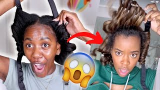 DOES THIS REALLY WORK TRYING THE VIRAL HAIR CURLER ON TYPE 4 NATURAL HAIR  Must Watch [upl. by Ralston60]