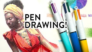 Multicolor Ballpoint Pen Drawing MustKnow Tips and Tricks [upl. by Adella]