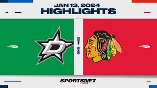 NHL Highlights  Stars vs Blackhawks  January 13 2024 [upl. by Seuqramed]