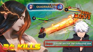 24 KILLS QUADRAKILL UKYO TACHIBANA JUNGLE GOD MODE 100 INSTANT KILL BUILD  HONOR OF KINGS [upl. by Asiul]