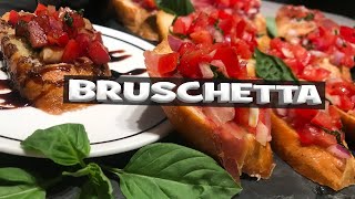 Tomato Bruschetta with Garlic and Basil  Balsamic Reduction Glaze [upl. by Eaj]