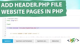 How to Add headerphp File in PHP Website  PHP Include [upl. by Jewel]