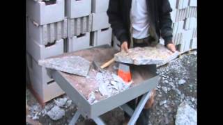 Northeast Masonry Stone Tables  Cutting Thin Cut Granite Stones [upl. by Podvin]