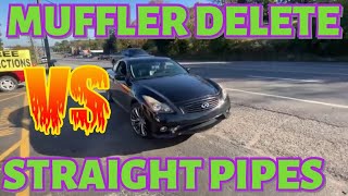 INFINITI G37 37L V6 MUFFLER DELETE Vs STRAIGHT PIPES [upl. by Devonna]