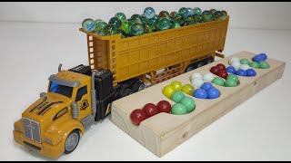 Marble Run Race ☆ HABA Slope amp Retro Makita Truck Garbage Truck Long Version 024 [upl. by Terrijo]