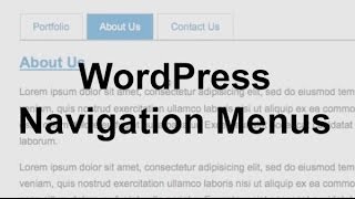 WordPress Navigation Menus Theme Development [upl. by Barthold]