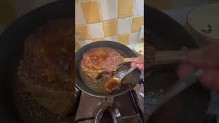 Côte de boeuf Jersey Angus beef sizzling in a skillet part two [upl. by Eicyac]