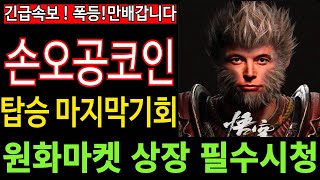 손오공코인 SunWukong  긴급속보 탑승 마지막기회 원화마켓 상장 폭등 만배갑니다 필수시청 코미녀 [upl. by Ahcire414]