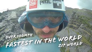 Over 100mph on WORLDS FASTEST Zip Wire Velocity at ZIP WORLD Penrhyn Quarry  Our Reaction [upl. by Alrak886]